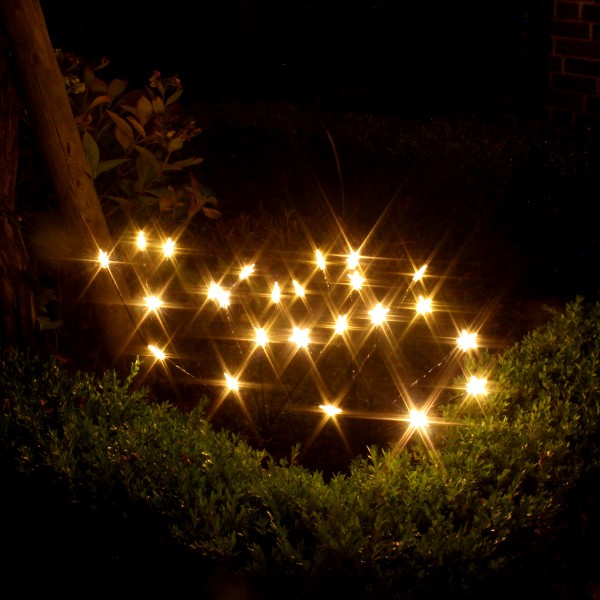 LED Sternenfächer Stäbe - 24 warmweiße LED - Timer - IP44 Trafo - H: 60cm - outdoor - 4 Stück