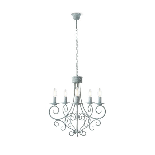 Kronleuchter COUNTRY - 5flammig - E14 - betongrau - Durchmesser 54cm