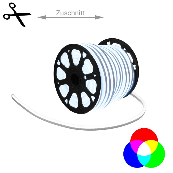 LED Lichtschlauch NEON FLEX 230V Slim - RGB - 100cm Zuschnitt - Anfertigung nach Mass