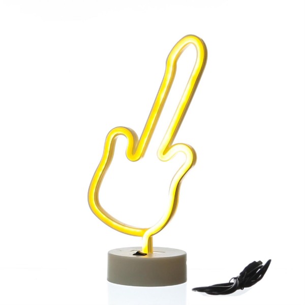 LED NEON Figur GITARRE - Neonlicht - H: 30cm - Batterie oder USB Betrieb - warmweiß