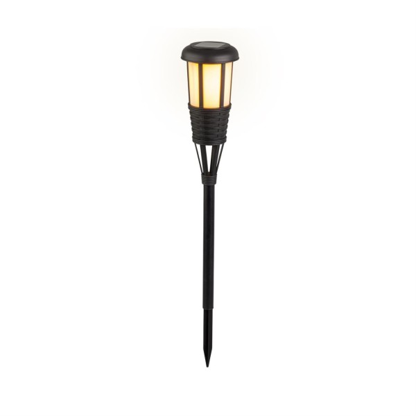 LED Solar Fackel FLAME - Gartenfackel - simulierter Flammeneffekt - H: 61cm - Lichtsensor - schwarz