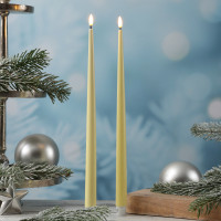 Vorschau: LED Stabkerzen ELLA - Echtwachs - realistische 3D Flamme - H: 38cm - gelb - 2 Stück Vorschau: LED Stabkerzen ELLA - Echtwachs - realistische 3D Flamme - H: 38cm - gelb - 2 Stück