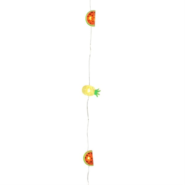 LED Drahtlichterkette KORKEN - für Flaschen - Mini Ananas und Melonen - Timer - L: 70cm - rot/gelb