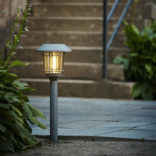 LED Solar Wegleuchte "Filipp" - Edelstahl - 2 warmweiße LED - H: 60cm - Dämmerungssensor - anthrazit