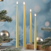 Vorschau: LED Stabkerzen ELLA - Echtwachs - realistische 3D Flamme - H: 38cm - gelb - 2 Stück Vorschau: LED Stabkerzen ELLA - Echtwachs - realistische 3D Flamme - H: 38cm - gelb - 2 Stück