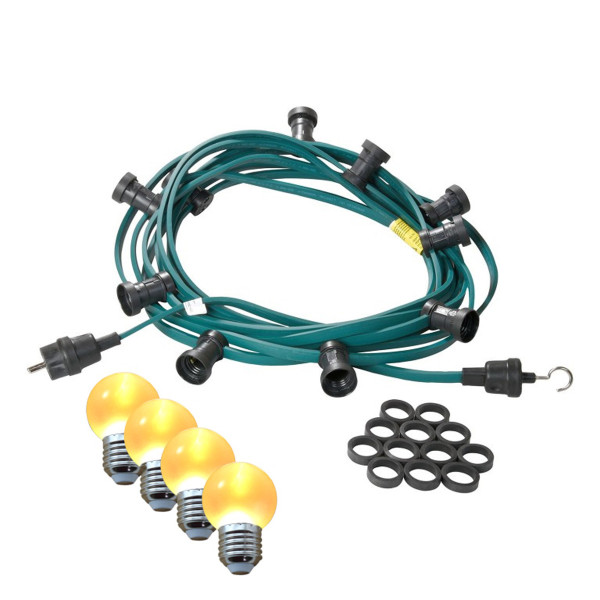 Illu-/Partylichterkette 10m | Außenlichterkette | Made in Germany | 30 x ultra-warmweisse LED Kugeln