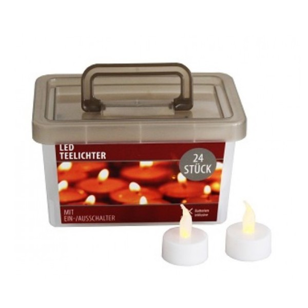 LED Teelichter 24er Set in Box - flackernd - inkl. Batterien