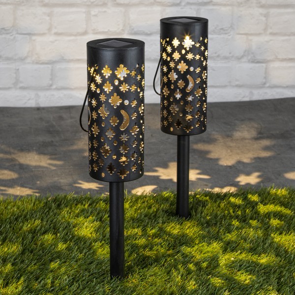 2x Solithia LED Solarleuchten Solar Tisch Gartenleuchten Lampe Deko Leuchten 