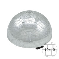 Spiegelkugel halb 40cm silber mit Motor - für Deckenmontage - Discokugel Echtglas - PROFI Spiegelkugel halb 40cm silber mit Motor - für Deckenmontage - Discokugel Echtglas - PROFI