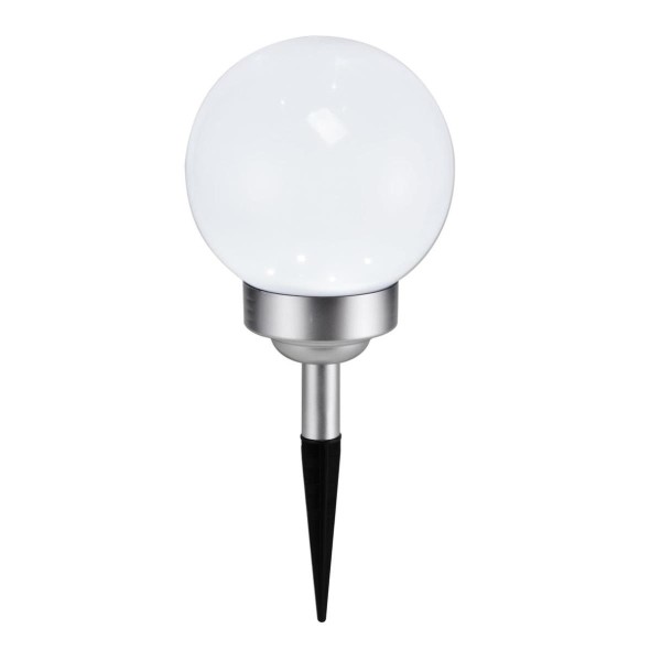 LED Solar Kugellampe - 2in1 - 4 kaltweiße LED - D: 15cm - inkl. Clip und Erdspieß