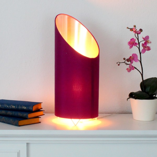 LED Flammenleuchte - Dekoleuchte - VINE beere/silber - realistische Fackelfunktion - H: 43cm D:18cm 