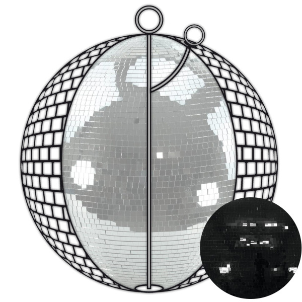 Spiegelkugel 75cm - schwarz - Discokugel Echtglas - 10x10mm Spiegel - PROFI Serie