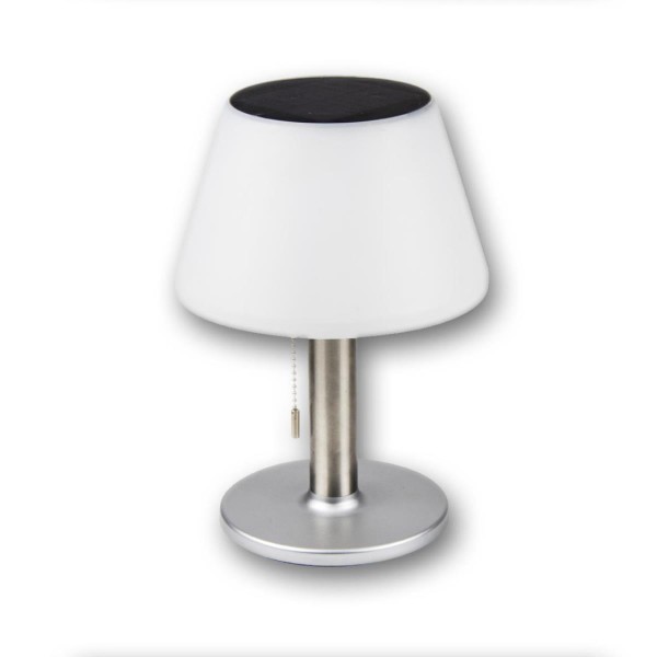 LED Solar Tischleuchte - Tischlampe - 3 Helligkeitsstufen - H: 28cm - warmweisse LED - für Außen