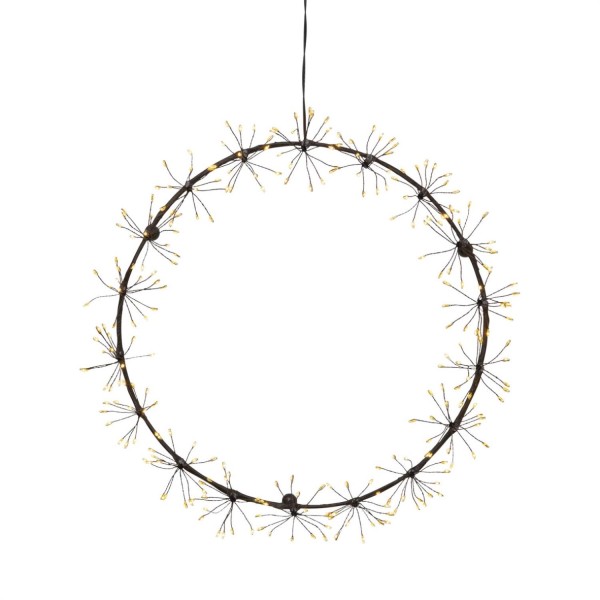 LED Lichtkranz Flower - Türkranz - 270 warmweiße Dew Drop LED - D: 30cm - Indoor - schwarz