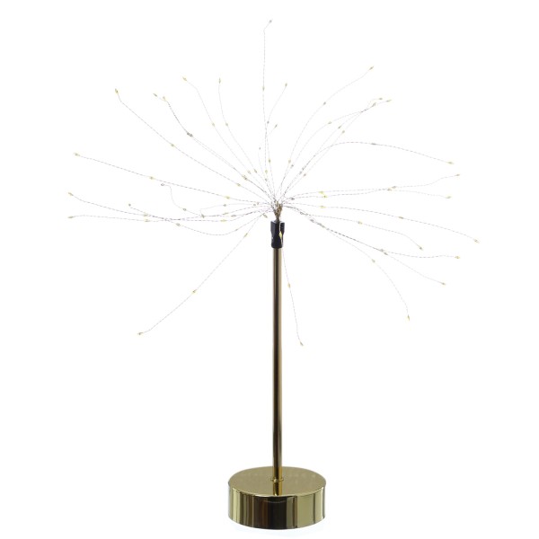 LED Stern Feuerwerk - Dekoleuchte - stehend - 90 warmweiße LED - H: 50cm - Timer - Batterie - gold