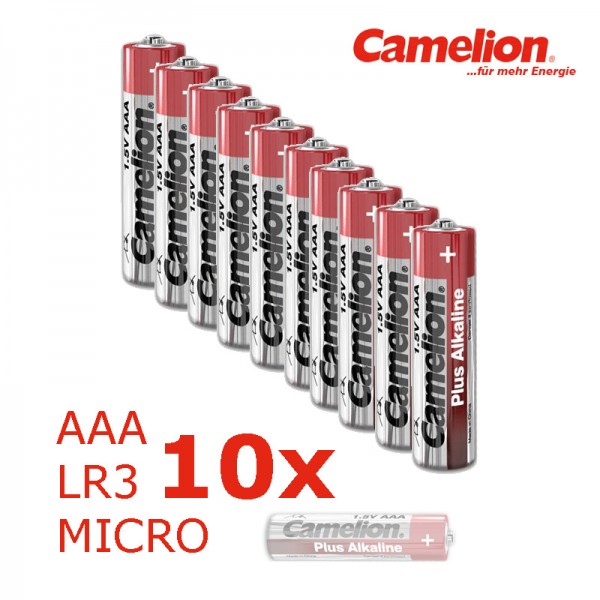 Batterie Mignon AAA LR3 1,5V PLUS Alkaline - Leistung auf Dauer - 10 Stück