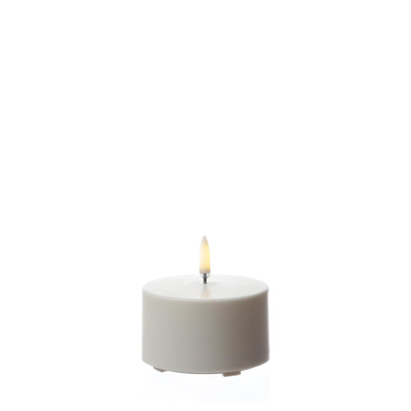 LED Kerze THEA - Kunststoff - Timer - H: 5cm - D: 8,4cm - bis zu 1000 Std. - für Außen - weiß