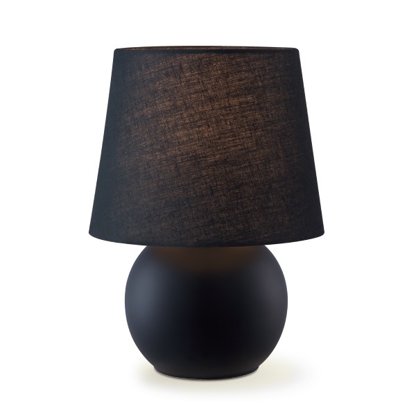 Tischleuchte ISLA schwarzer Schirm - 22cm - Kugelfuß - E14 - Schirmlampe