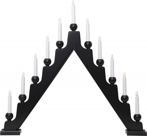Fensterleuchter STELLAN - 11 warmweiße Glühlampen - L: 75cm, H: 69cm - Schalter - Schwarz
