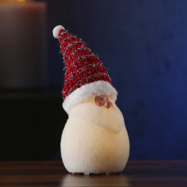 LED Figur Weihnachtsmann - 4 warmweiße LED - H: 24cm - Batterie - rot, weiß