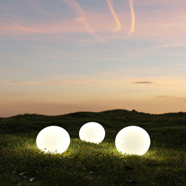 LED Solar Kugellampe - 4 warmweiße LED - H: 67,5cm D: 25cm - inkl. Erdspieß