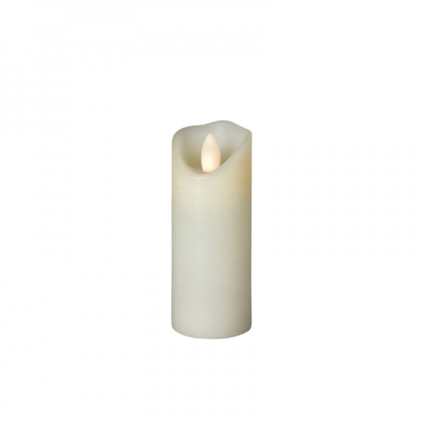 LED Wachskerze SHINE schmal | elfenbein | gefrostet | D: 5cm H: 15cm | fernbedienbar | Timer 