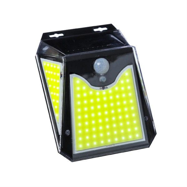 LED Solar Wandleuchte - 125 warmweiße LED - H: 15cm - 3 Helligkeitsstufen - Bewegungssensor