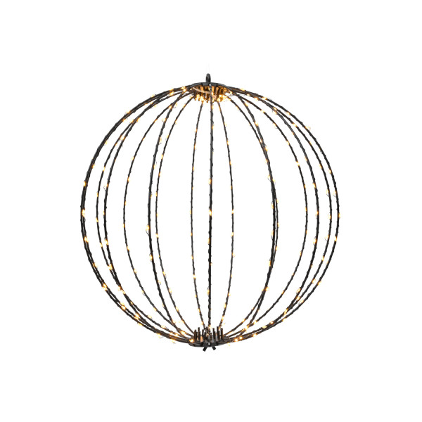 LED Drahtkugel - 3D Leuchtkugel - D: 28cm - 192 bernstein LED - faltbar - 8 Modi/Timer - Innen/Außen
