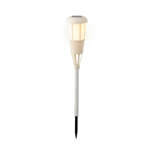 LED Solar Fackel FLAME - Gartenfackel - simulierter Flammeneffekt - H: 61cm - Lichtsensor - beige