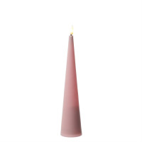 LED Kegelkerze - Kunststoff - realistische 3D Flamme - H: 25cm - Timer - für Außen - rosa LED Kegelkerze - Kunststoff - realistische 3D Flamme - H: 25cm - Timer - für Außen - rosa