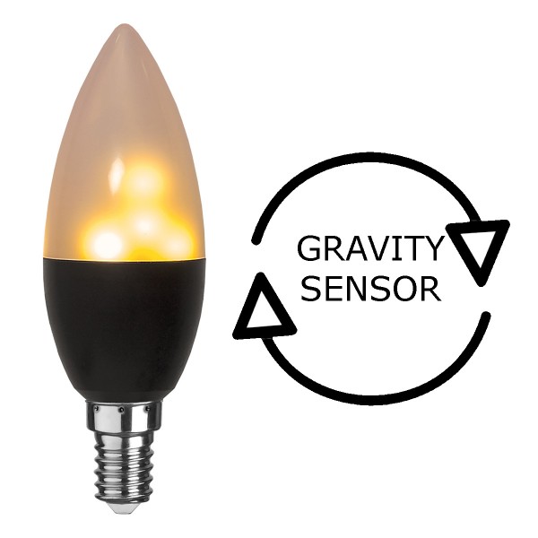 LED Kerzenlampe mit Feuereffekt - Simulation einer Flamme - E14 Sockel - Fackellampe