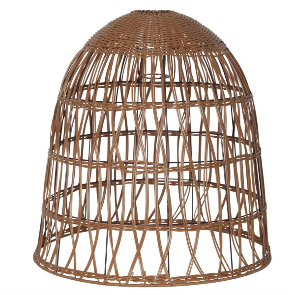 Lampenschirm BELL wetterfest - Rattan-Optik - für E27 Fassungen - D: 48cm/H: 50cm - braun