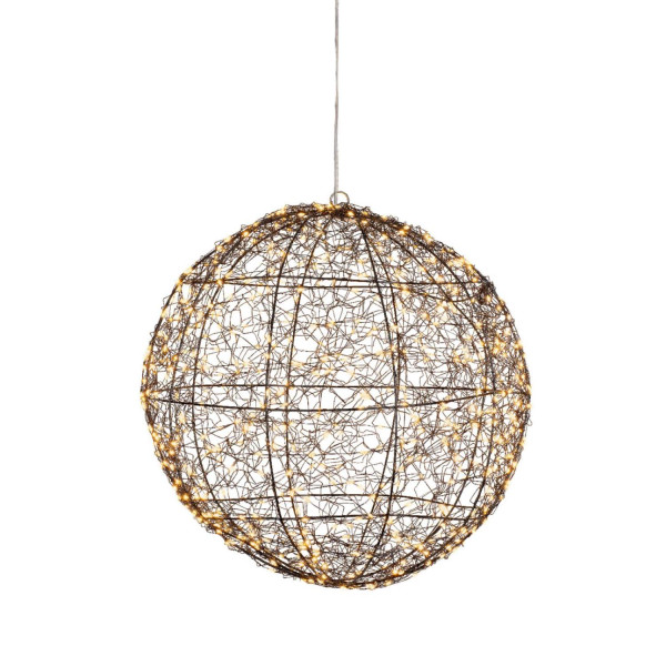 LED Drahtkugel - Leuchtkugel - 400 bernsteinfarbene LED - Timer - D: 28cm - für Innen/Außen