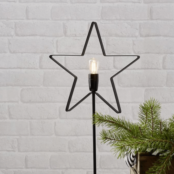 Stehleuchte Stern "Orbit"- 5-zackig - E14 Fassung - H: 70cm, L: 33cm - inkl. Leuchtmittel - schwarz