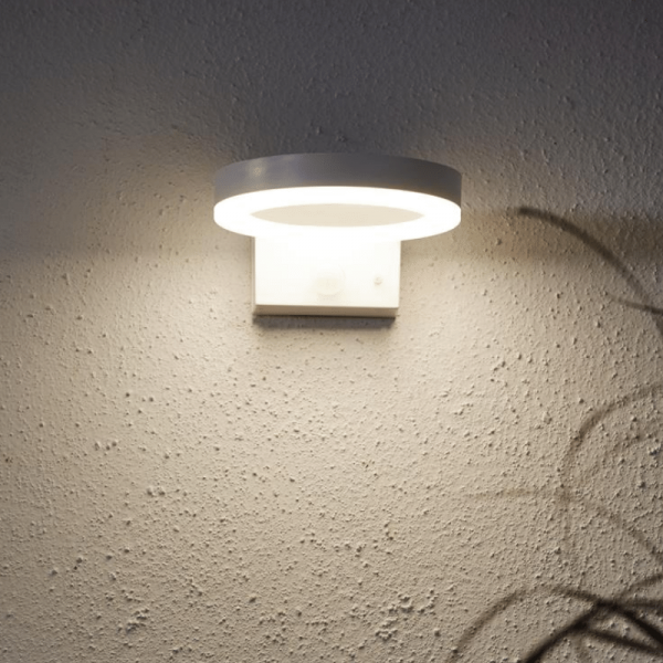 LED Solar Wandleuchte "Vidi" - 40 warmweiße LED - Bewegungsmelder - Dämmerungssensor - weiß