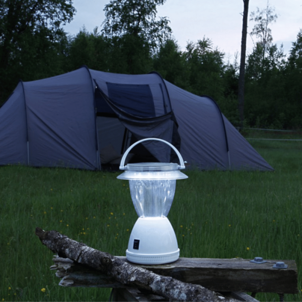 LED-Campinglaterne - Solar - 12x Kaltweiße LEDs - 15 bis 50 Lumen