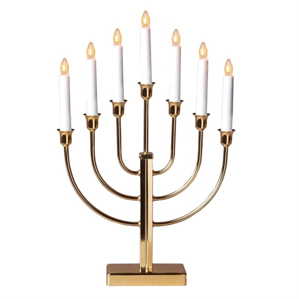 Kerzenleuchter CHRISTINA - 7-flammig - warmweiße Glühlampen - H: 47cm - Schalter - gold
