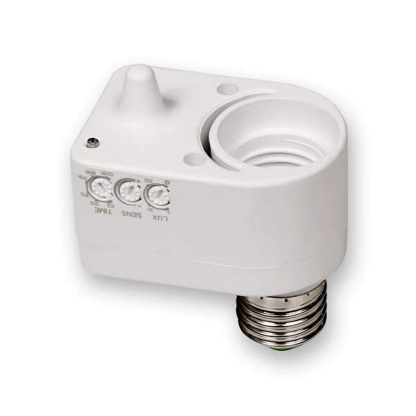 Lampenfassung mit Mikrowellen Bewegungsmelder - 360° - 60W - 5m - auf für LED Leuchtmittel