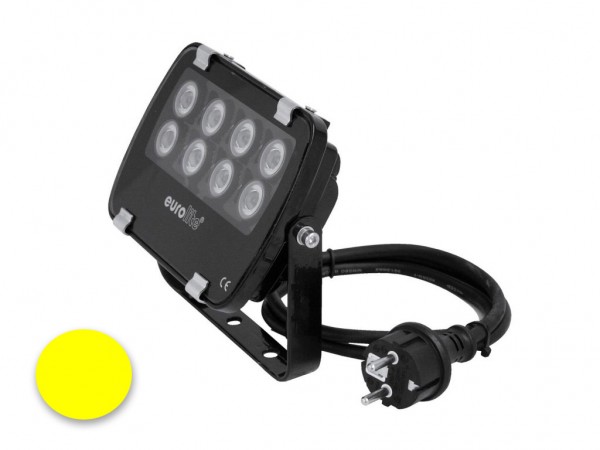 EUROLITE LED IP FL-8 | 30° | 8x1W | IP56 | gelb - Fassandenstrahler - Flutlicht - Baumstrahler - Scheinwerfer