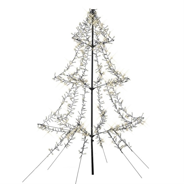 LED Lichterbaum - Weihnachtsbaum - 1200 LED - H: 2m - Dimmer - Timer - aufklappbar - für Außen