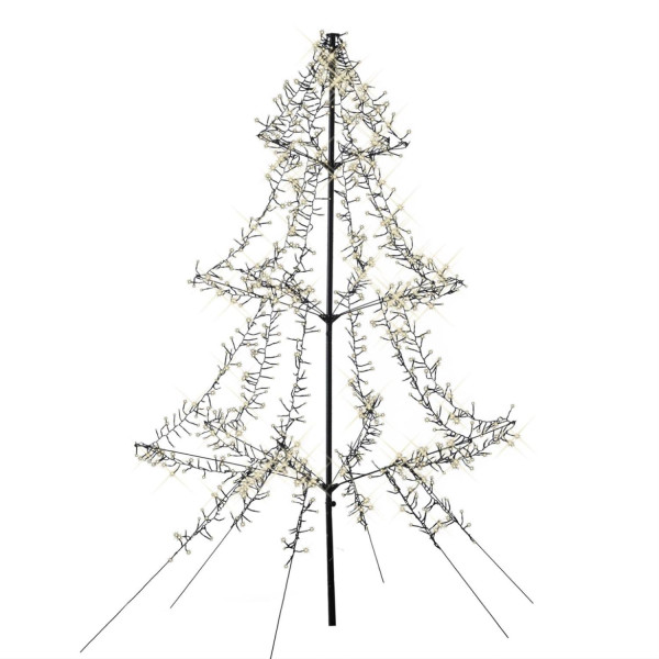 LED Lichterbaum - Weihnachtsbaum - 1200 LED - H: 2m - Dimmer - Timer - aufklappbar - für Außen