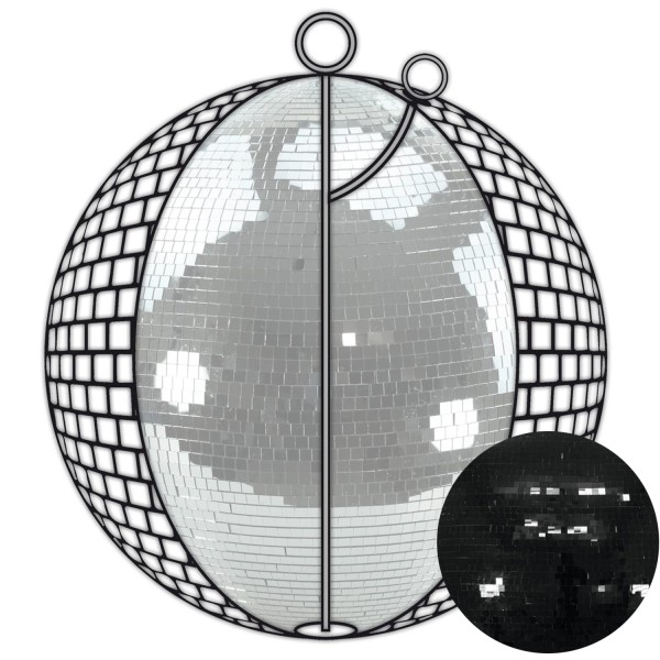 Spiegelkugel 200cm - schwarz - Diskokugel Echtglas - 10x10mm Spiegel - PROFI Serie