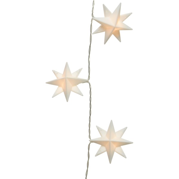 LED Lichterkette STAR - 20 warmweiße LED - Timer - Batterie - L: 1,90m - weiß