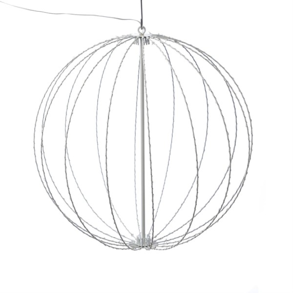 LED Drahtkugel - Leuchtkugel - D: 56cm - 320 warmweiße LED - faltbar - für Innen und Außen - weiß