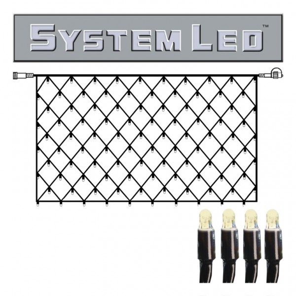 System LED Black | Lichtnetz | koppelbar | exkl. Trafo | 2.00m x 1.00m | 100x Warmweiß