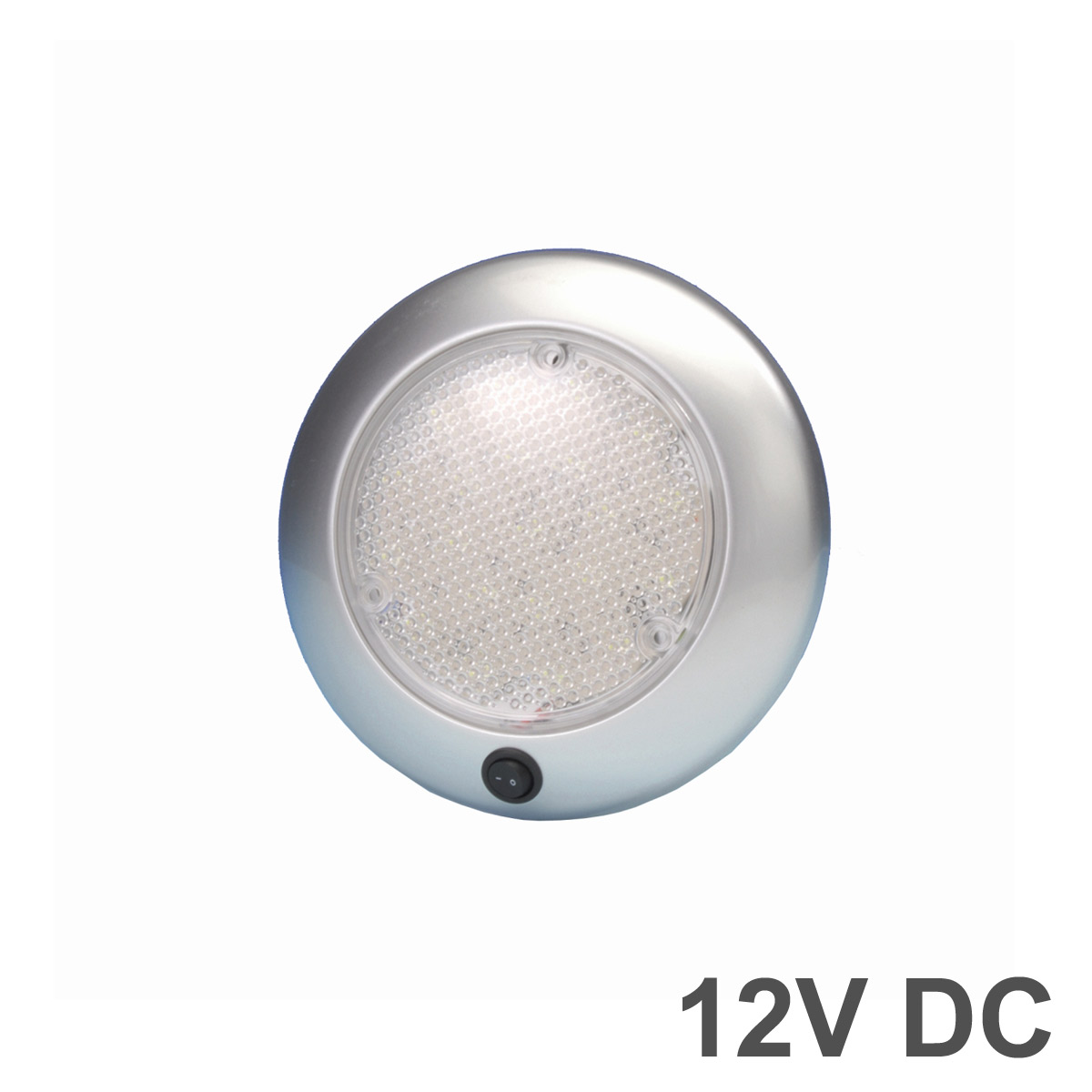 LED Deckenleuchte DOME silber - 12V - 21 LED - 15 x 2,5cm - mit