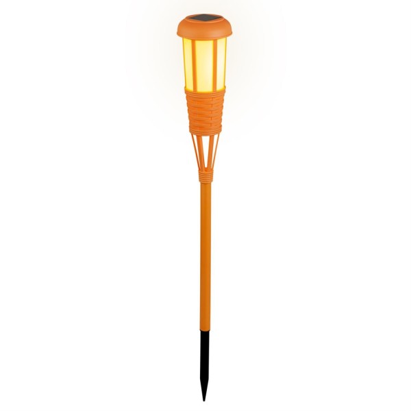 LED Solar Fackel FLAME - Gartenfackel - simulierter Flammeneffekt - H: 61cm - Lichtsensor - orange