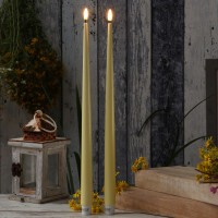 Vorschau: LED Stabkerzen ELLA - Echtwachs - realistische 3D Flamme - H: 38cm - gelb - 2 Stück Vorschau: LED Stabkerzen ELLA - Echtwachs - realistische 3D Flamme - H: 38cm - gelb - 2 Stück