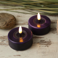 LED Teelichter MIA - realistische 3D Flamme - D: 6,1cm - Batteriebetrieb - dunkellila - 2 Stück LED Teelichter MIA - realistische 3D Flamme - D: 6,1cm - Batteriebetrieb - dunkellila - 2 Stück