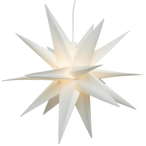LED Weihnachtsstern 3D - Leuchtstern outdoor - D: 40cm - Timer - warmweiße LED - mit Kabel - weiß